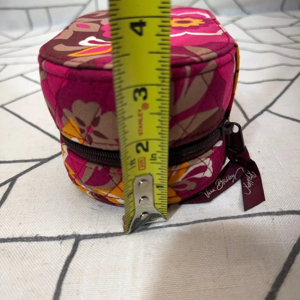 Vera Bradley Jewelry Organizer Small Plum Petals Floral Quilted Travel Case